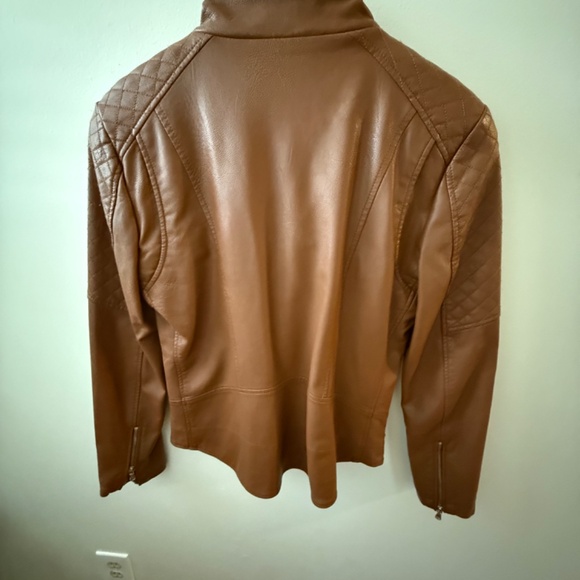 FAUX LEATHER MOTO JACKET  bu GUESS IN CONAC SIZE M - Picture 2 of 5